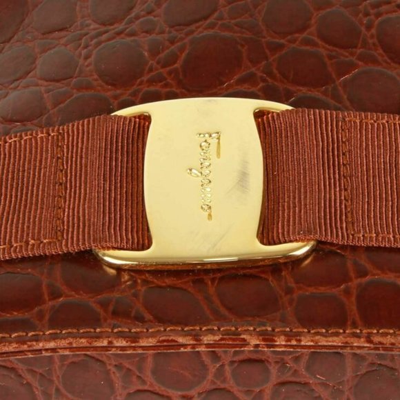 Authentic Salvatore Ferragamo Draw String Bucket Backpack Brown - Picture 8 of 10